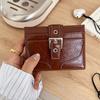 Korean Style Card Bag Purse PU Leather Card Holder Women Short Wallet  Card Storage Bag