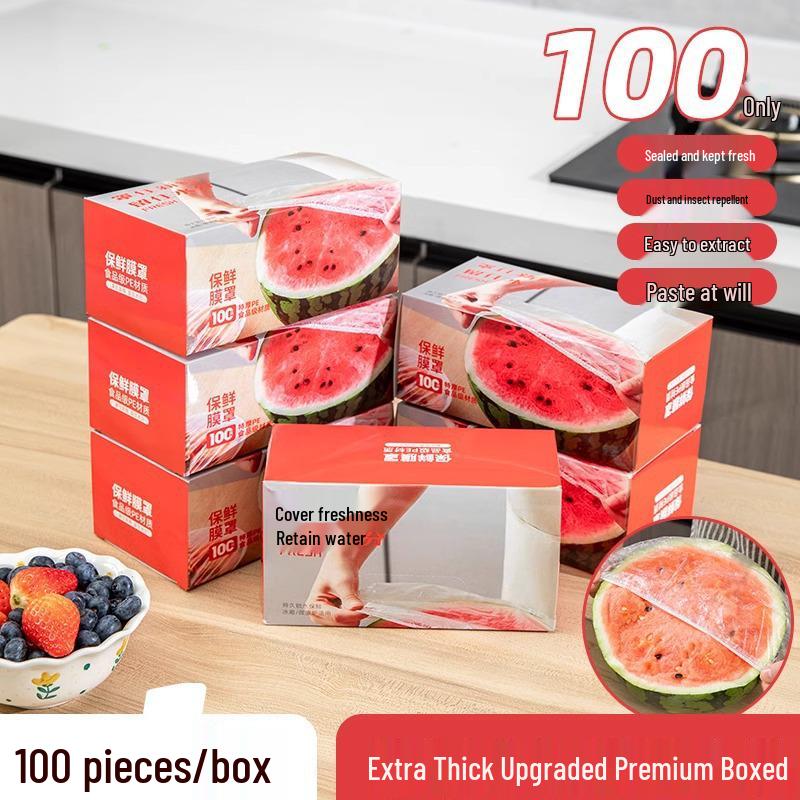 

Elastic Food Grade Shower Cap Style Cling Film Covers for Fresh-Keeping and Dust Protection 100 pieces