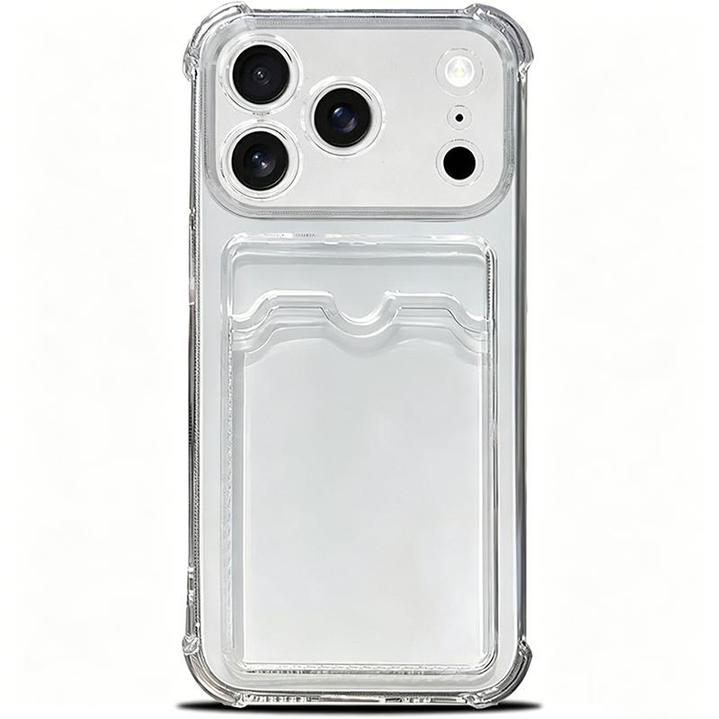 Clear Wallet Card Holder Case for Iphone Air 17 E 16 Pro Max 15 Plus 14 13 12 Mini 11 Xr Xs Max 17Pro Shockproof Slim Fit Protective Soft Wallet Cover