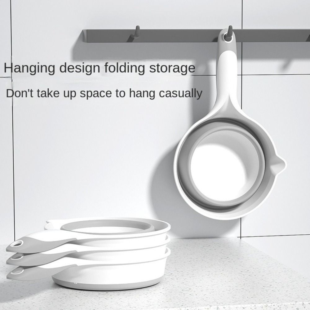 Long Handle Folding Water Scoop Suspensible Fruit Washing Scoop Convenient Water Dipper  Household