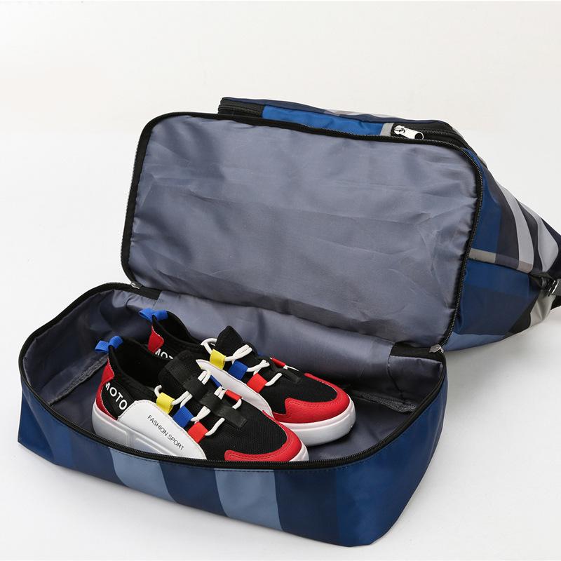 Fashionable Plaid Travel Bag: Lightweight, Foldable, Wet/Dry Separation, Ideal for Gym and Short Trips