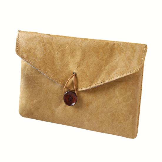 Dossier en Papier Tyvek avec Chemise Enveloppe Portfolio Imperméable avec Fermeture à Bouton Housse de Protection Portable pour Tablette IPad Documents