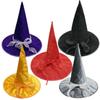 with Lace Velvet Dark Witch Hat Wide Brim Pointed Mage Hat Halloween Decor Hat  Masquerades