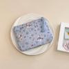 Adorable Blue Cartoon Makeup Bag: Mini Pure Cotton Coin and Earphone Pouch, Lipstick Carrier, Portable Storage.