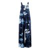 Womens Overalls Casual Print Wide Leg Jumpsuits Bib Rompers Sleeveless Straps With Pockets Outfits