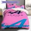 Alpine F1 Muster Bettwäsche, Steppbett Set Bettbezug Kissenbezug Zuhause Geburtstagsgeschenk(1 Bettbezug + 2 Kissenbezüge, ohne Füllung)