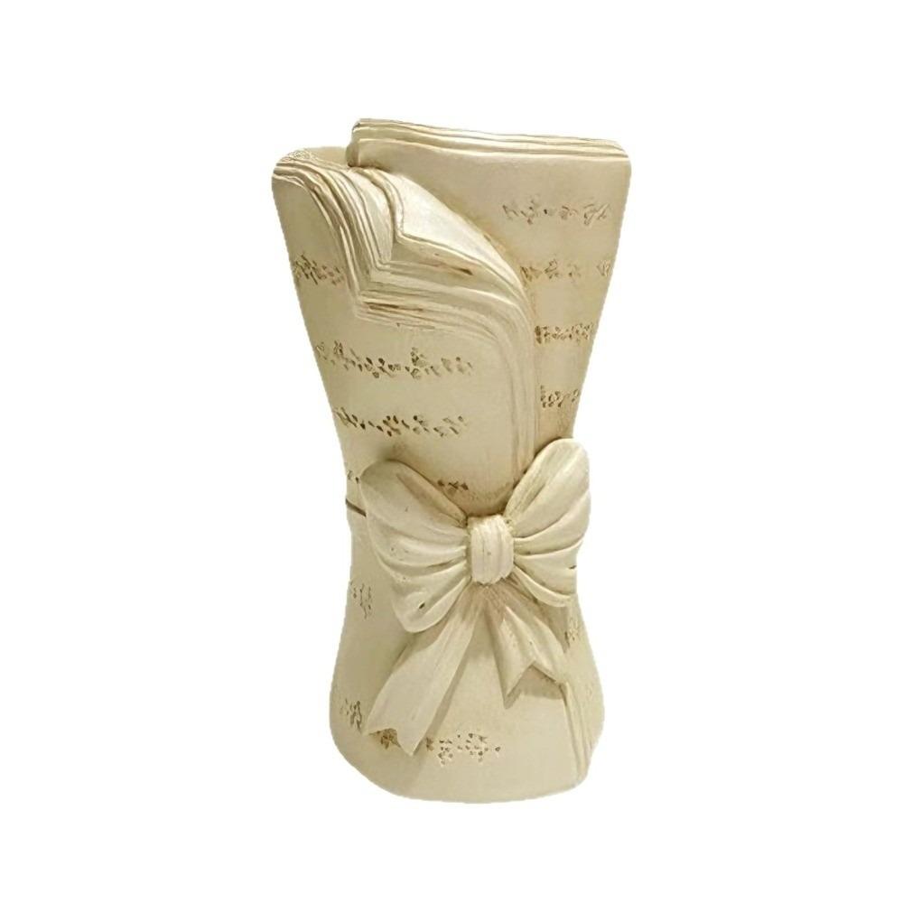 Floral Arrangement Book Shaped Resin Vase Floral Flower Holder  Bookshelf Decor Ornament бежевый