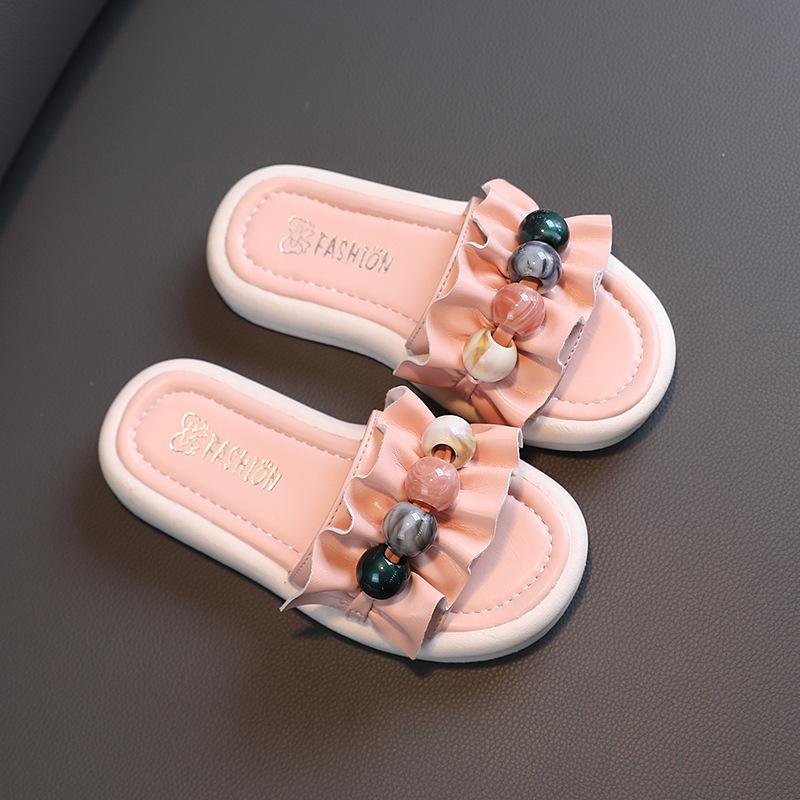 Fashion Girls' Shoes Summer New Kids Shoe Soft Soled Girls' Sandals Anti Slip Children Beach Shoes Simple Women's Slippers