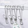 Stainless Steel Clothes Pegs Laundry Storage Clip Hooks Photo Clip Bathroom Clothespins Towel Clip Kitchen Organizer Holder Rack
