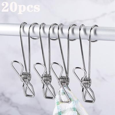 Stainless Steel Clothes Pegs Laundry Storage Clip Hooks Photo Clip Bathroom Clothespins Towel Clip Kitchen Organizer Holder Rack