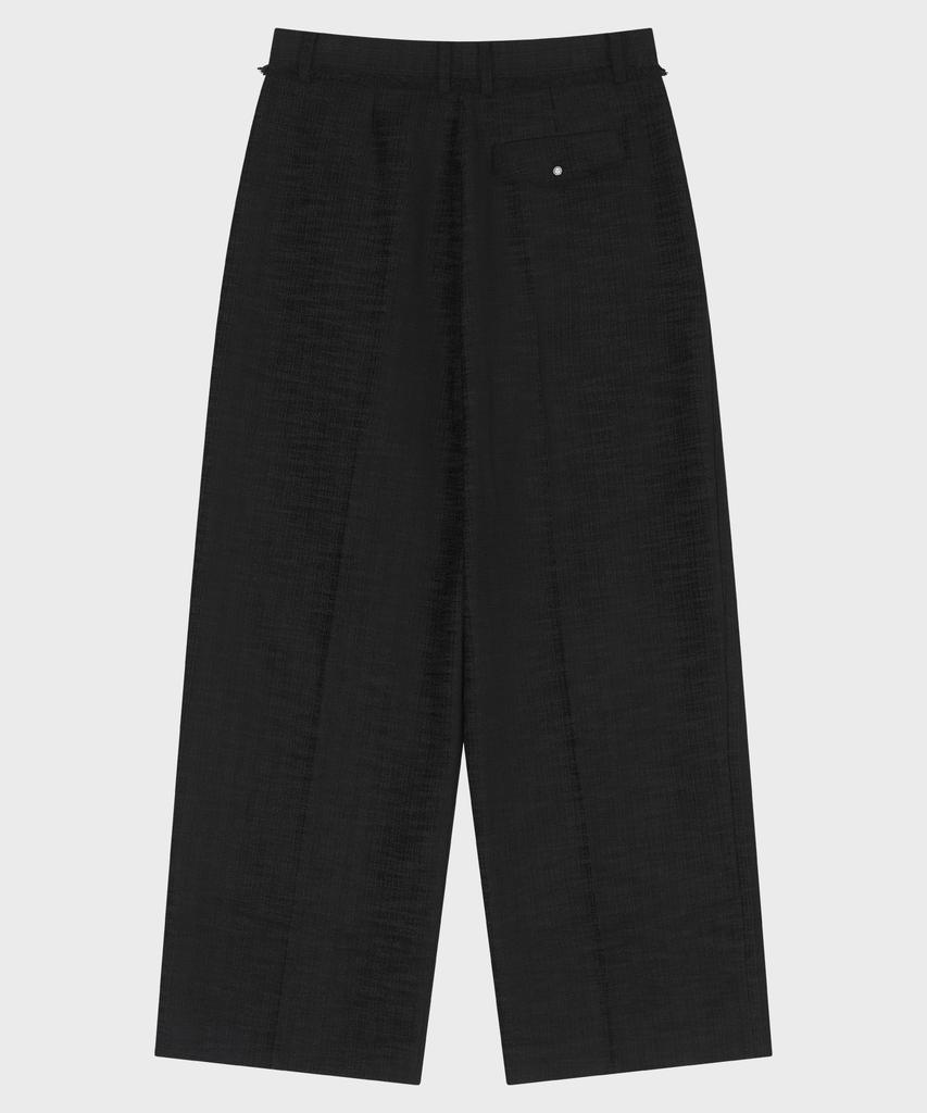 NOIRER Tweed Low-Cut Wide Slacks (Black)