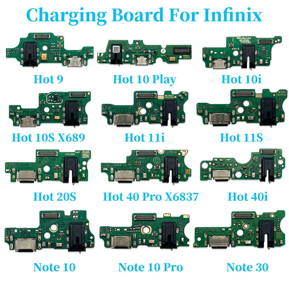 Tovární nabíjecí port pro mobilní telefony Infinix Hot 9 10 Play 10i 10S 11 11S 20S 40 Pro 40i Note10Pro 30 Flex kabely