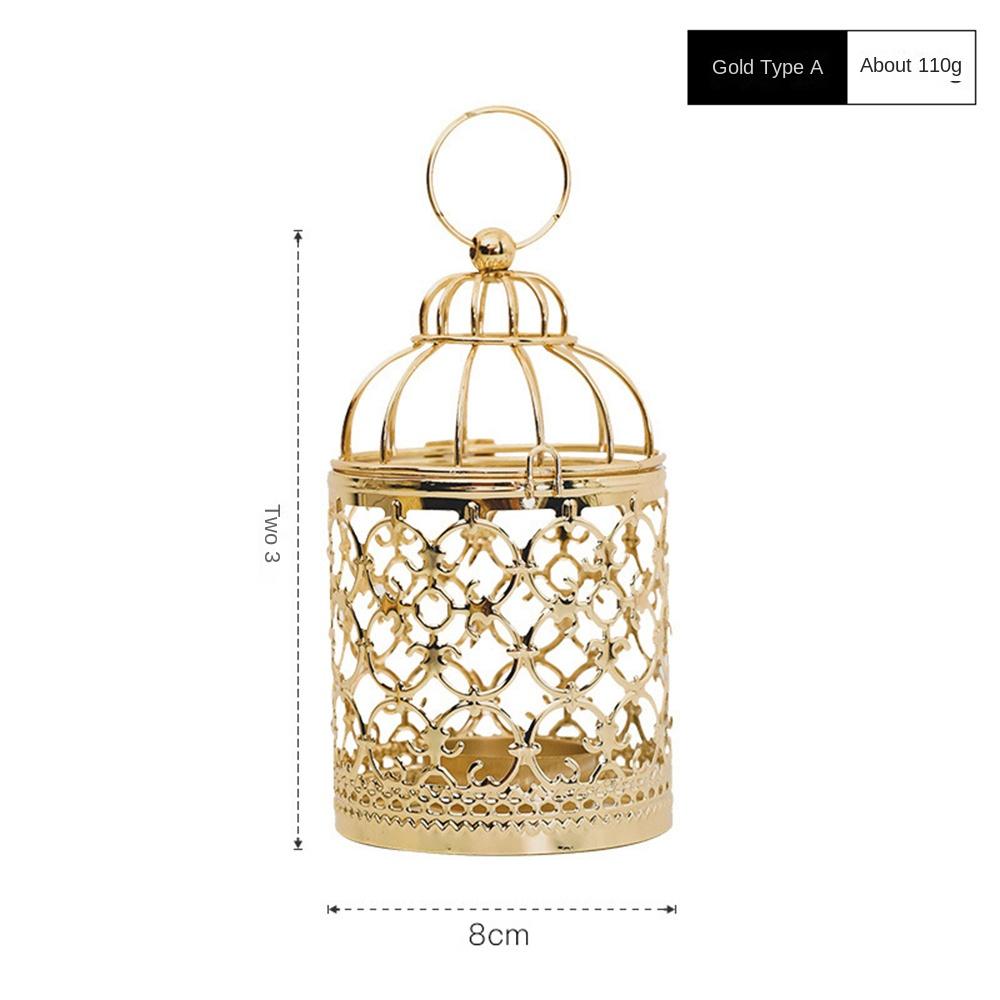 

Полые кованые подсвечники с золотым декоративным узором в виде птичьей клетки, рождественские подсвечники, свадебные реквизиты