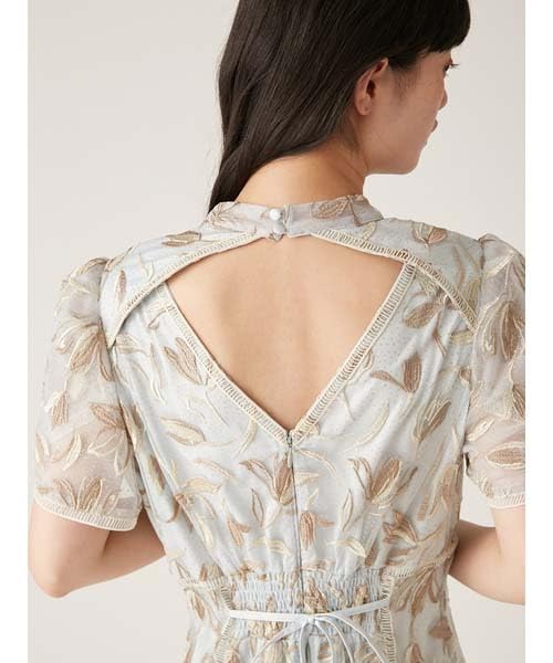 Lily Brown Embroidered Dress LWFO251118 LBLU Women's