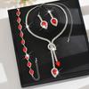 Luxuriöses Rotes Tropfen-Strassstein-Schmuckset Party-Hochzeits-Accessoires