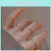 Stylish Geometric Adjustable Copper Ring For Women With Exquisite Zirconia Design