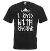 Unisexs I Raid With Ragnar Lodbruk Runic Viking Runes Unisex Black TShirt