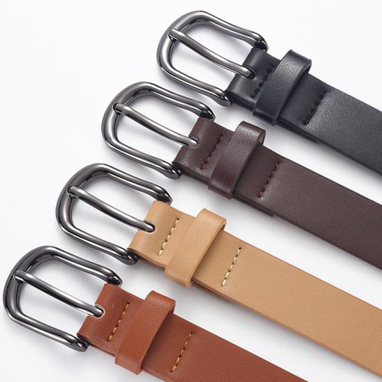 Cintura in finta pelle da uomo e da donna con fibbia geometrica in metallo, design regolabile, fibbia in lega, stile da strada, cintura da indossare ogni giorno