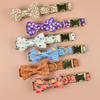 1 Pcs Pet Collar With Bow Tie Collar Valentine's Day and New Year Gifts Cute Double Side Printed Necklace Pet Collar
