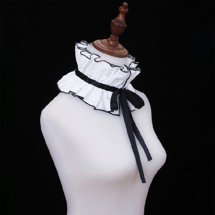 Adjustable Tie Ruffled Collar Vintage For Victorian Age Costumes and Cosplay Halloween Accessory Versatile Collar