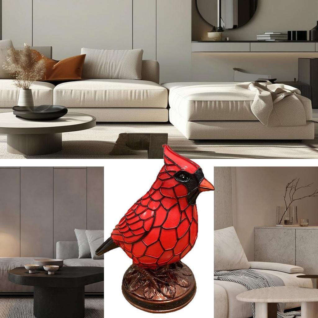 Bird Table Lamp Realistic Resin Bird Lights Decor Art Decoration Tabletop Light with Soft Glow for Dormitory Offices Desktop