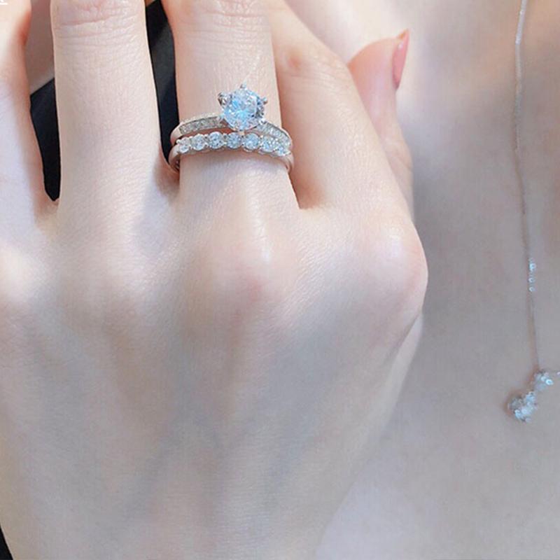 Moissanite Eternity Ring 0 .7 Ct D Color Clarity Platinum Plated Sterling Silver Wedding Band Moissanite Engagement Ring