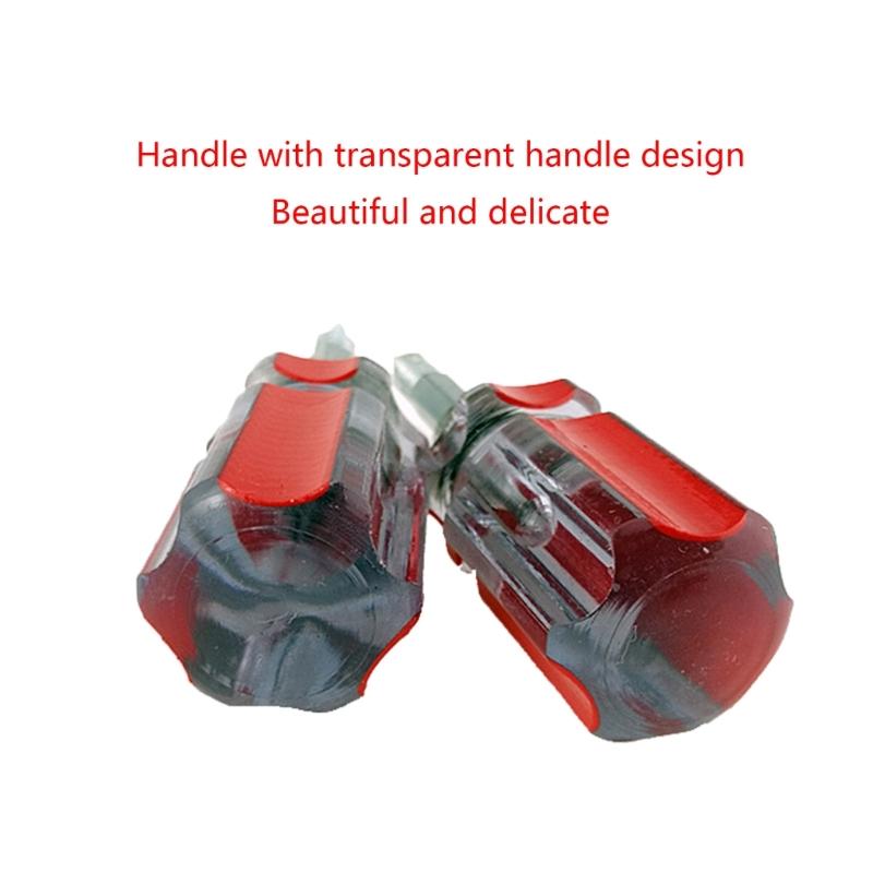 Pack of 2 Portable Screwdrivers with Double Heads for Home Repairs and Outdoor Activity Includes Flat and Crosses Tip