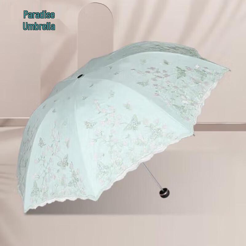 Portable UV Protection Lace Trim Folding Umbrella