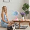 Nightstand Fan Flower Small Desktop Fan Cooling USB Rechargeable Gadgets With Night Light For Office Dorm Living Room Fishing