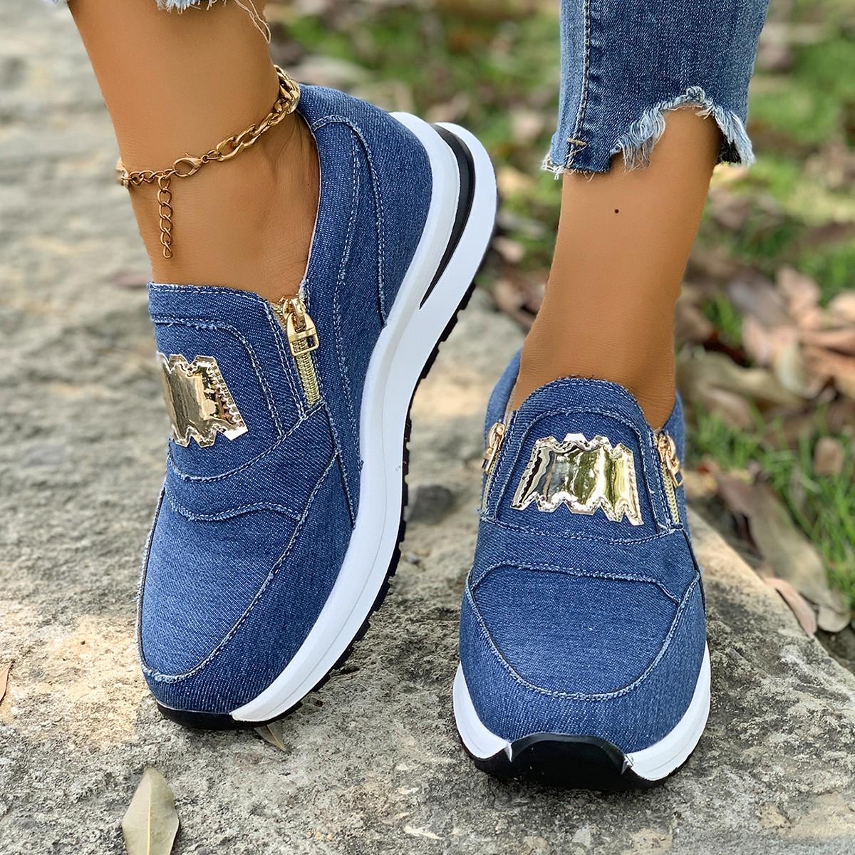 

Fashion 2025 New Women Sneakers Casual Breathable Fashion Sneakers Women Anti-slip Slip on Platform Outdoor Slip on Shoes Women 35
