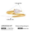 Uworld Water Drop Zircon Snake Shape Open Rings For Women Minimalist 18K Gold Plated Stainless Steel Rings Fashion Jewelry Gift