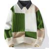 Hot Sale, Winter New Thickened Fake Two-piece Shirt Collar Sweater, Knitted Sweater Thread Men's