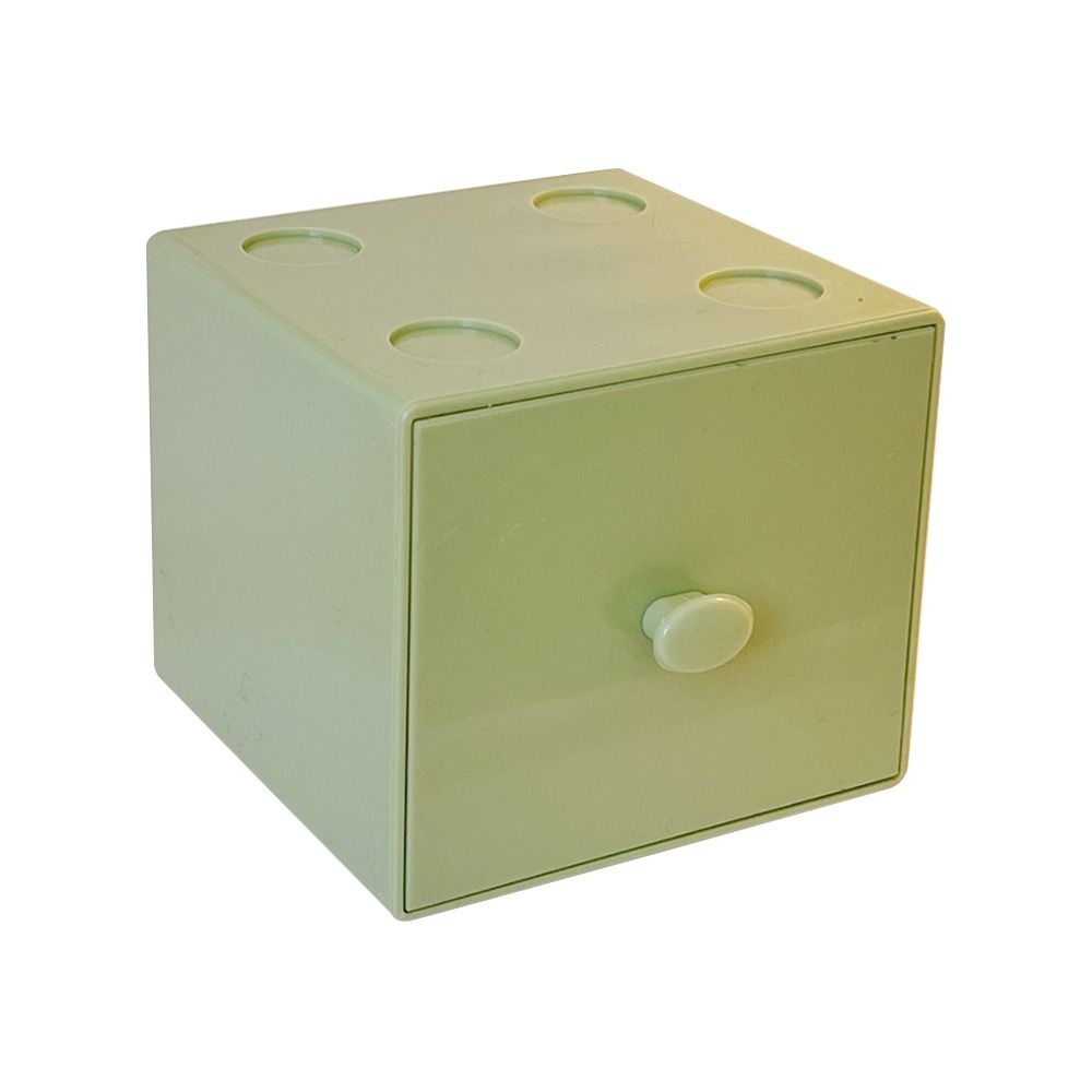 Cute Plastics Square Storage Box Ins Desktop Desk Organizer Jewelry Building Block Drawers Storage Box