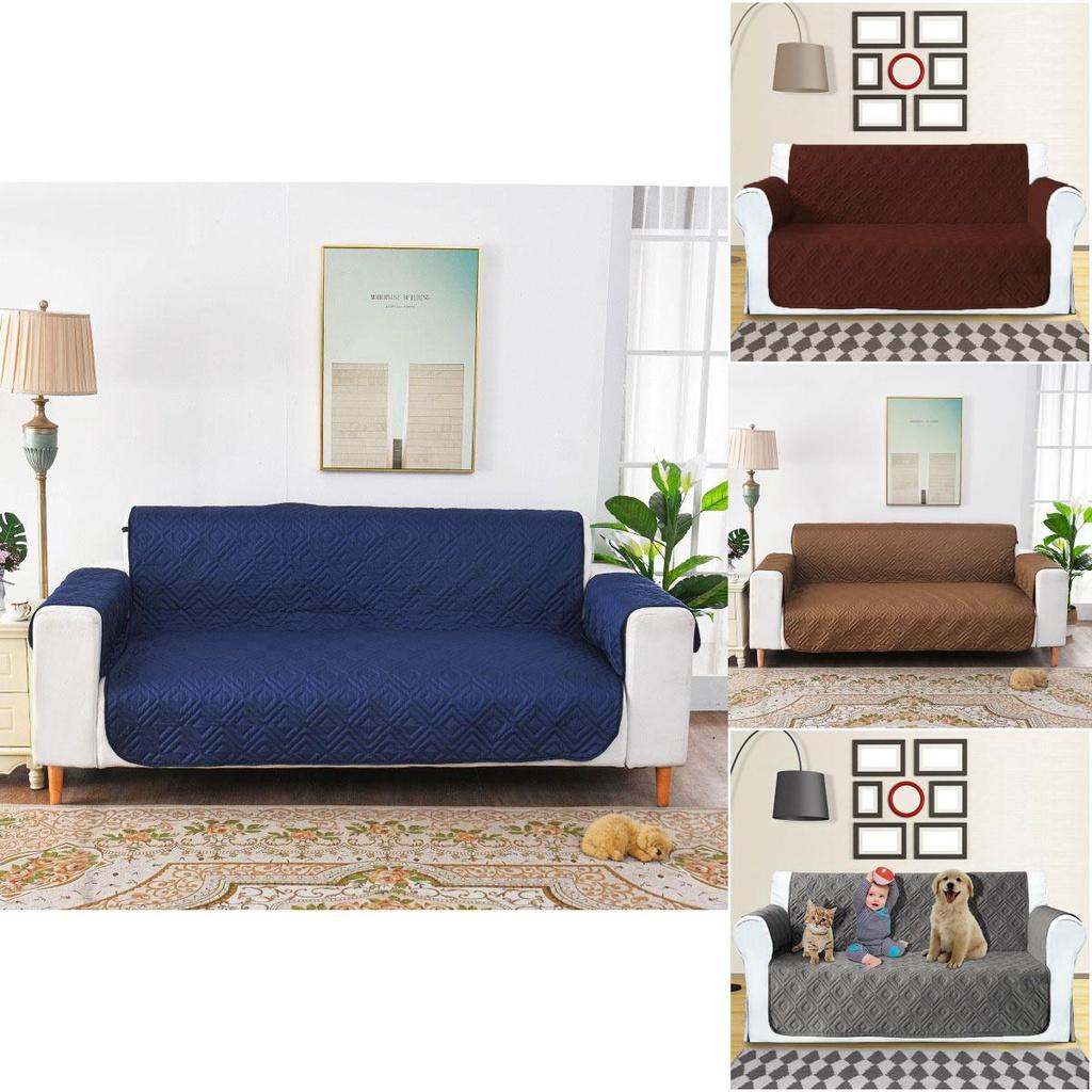 Luxurious Quilted Waterproof Sofa Slip Cover With Adjustable Elastic Strap And Pet Protection