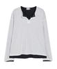 Akesi Contra Layered Henley Neck Long Sleeve_White And Black