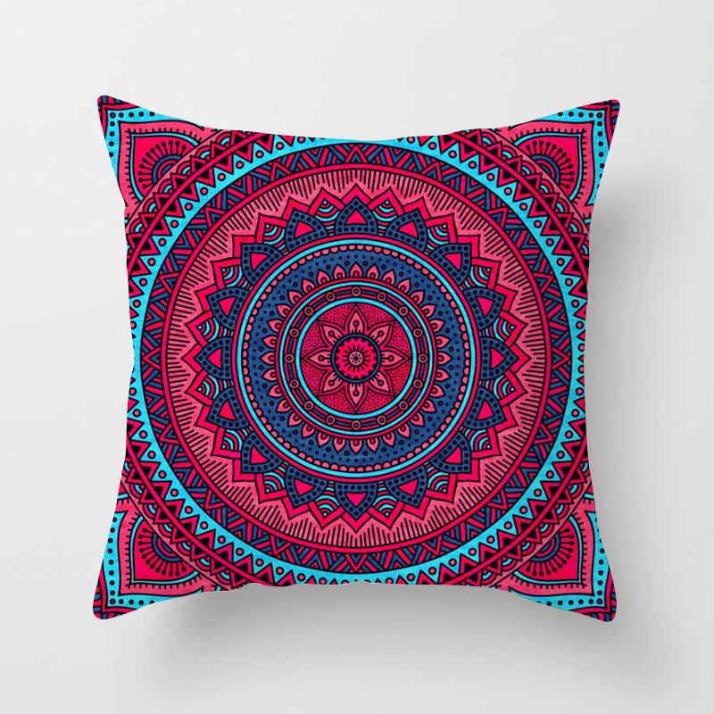 Mandala Pattern Throw Pillow Cover With Short Plush Print For Living Room Sofa Decoration Cushion Cover Pillow Covers Decorative