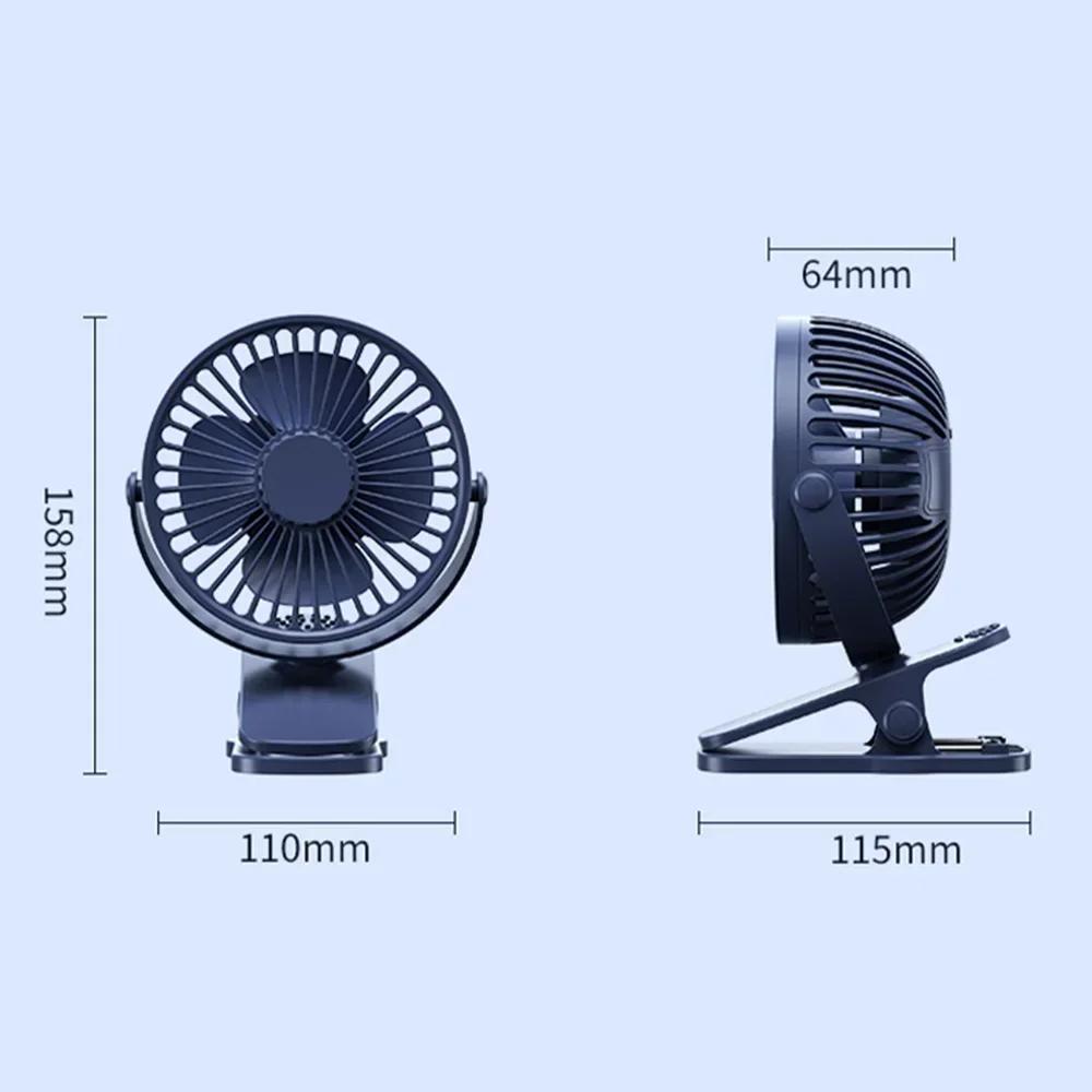Portable Fan Mini Silent Fan USB Charging Desktop Fan 1200mAh Office Desk Desktop Fan Student Dormitory Adjustable Clip On Fan