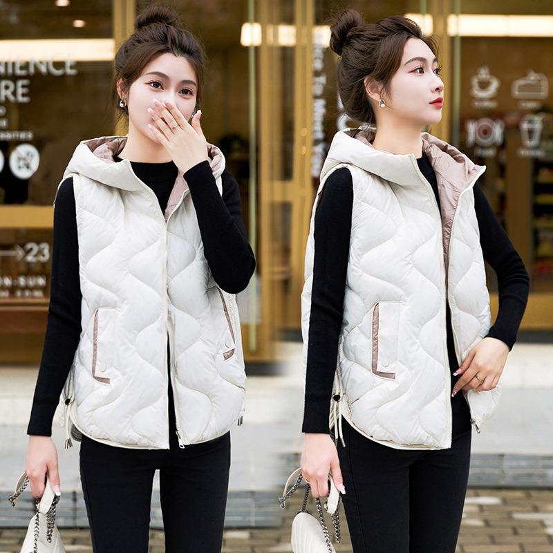 Autumn and winter new down cotton vest female students loose vest wear versatile vest vest jacket