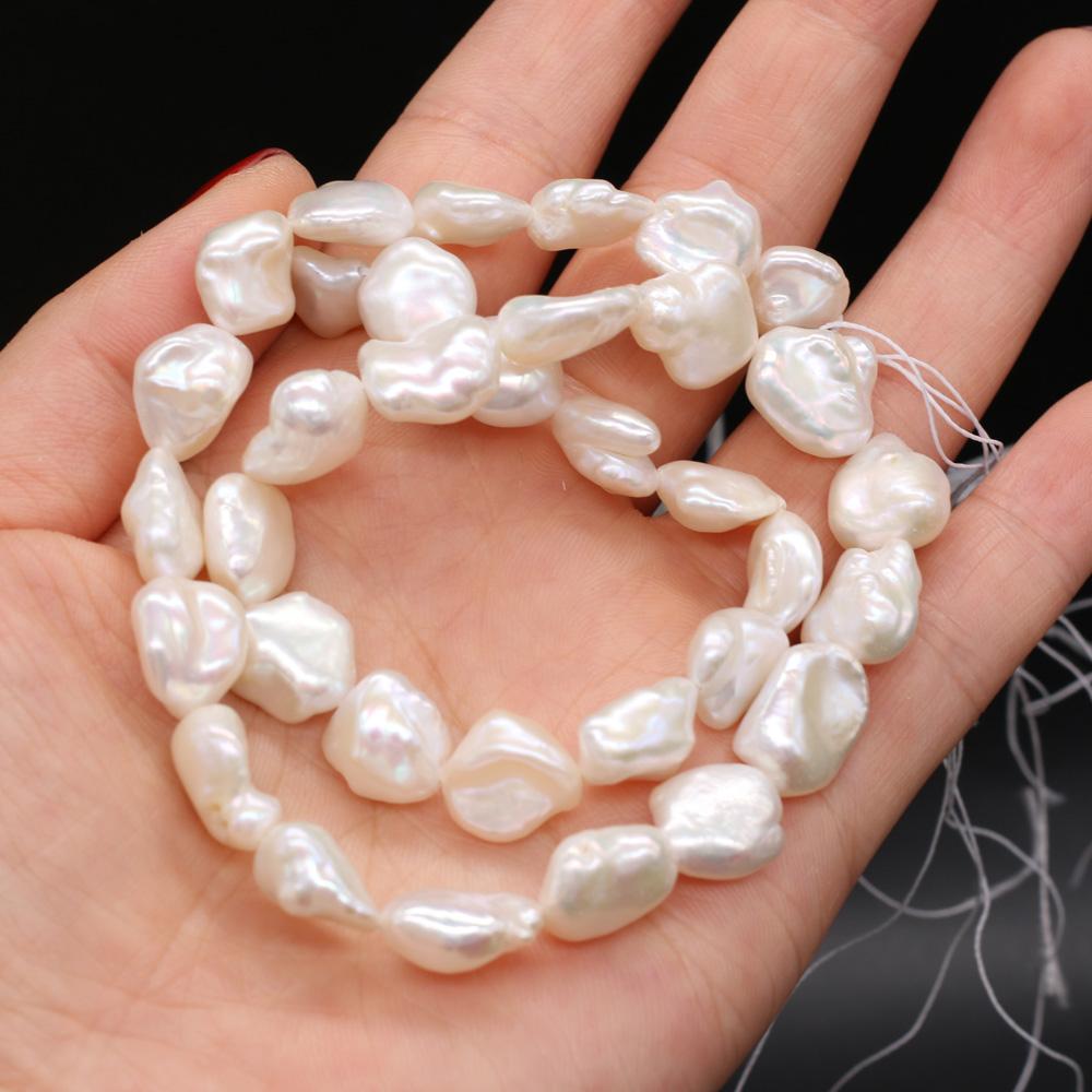 1String, Baroque Pearls, White Natural Regenerated Pearl Beads, 9-10 Mm, for DIY Necklace Bracelet Accessories, Jewelry Making, 36cm