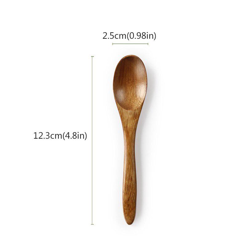 Natural Wood Spoon Japanese Style Wooden Tableware Coffee Tea Rice Spoon Kitchen Accessories