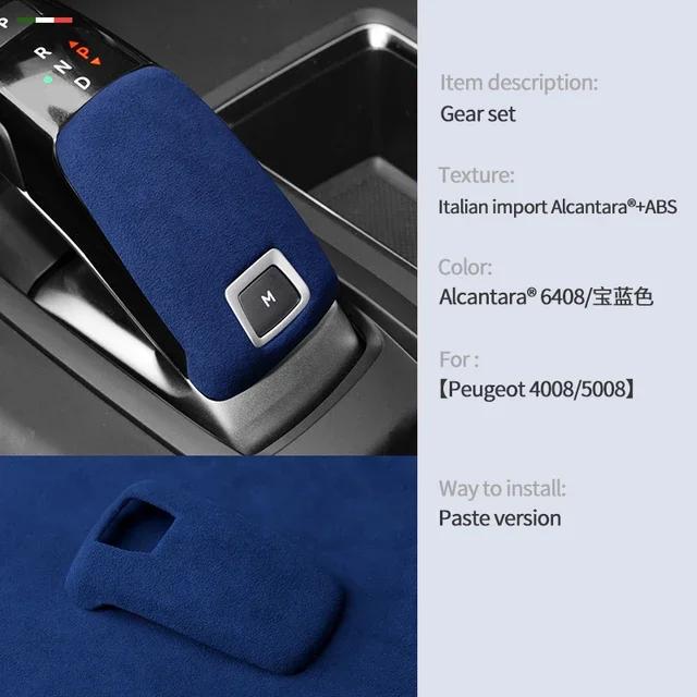 Alcantara Pokrywa Gałki Zmiany Biegów Manetka Nakładka Obudowa Klejona do Peugeot 4008 5008 DS7 DS9 Citroen C6