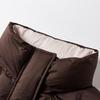 Women's Short Brown Stand Collar 90% Duck Down Jacket