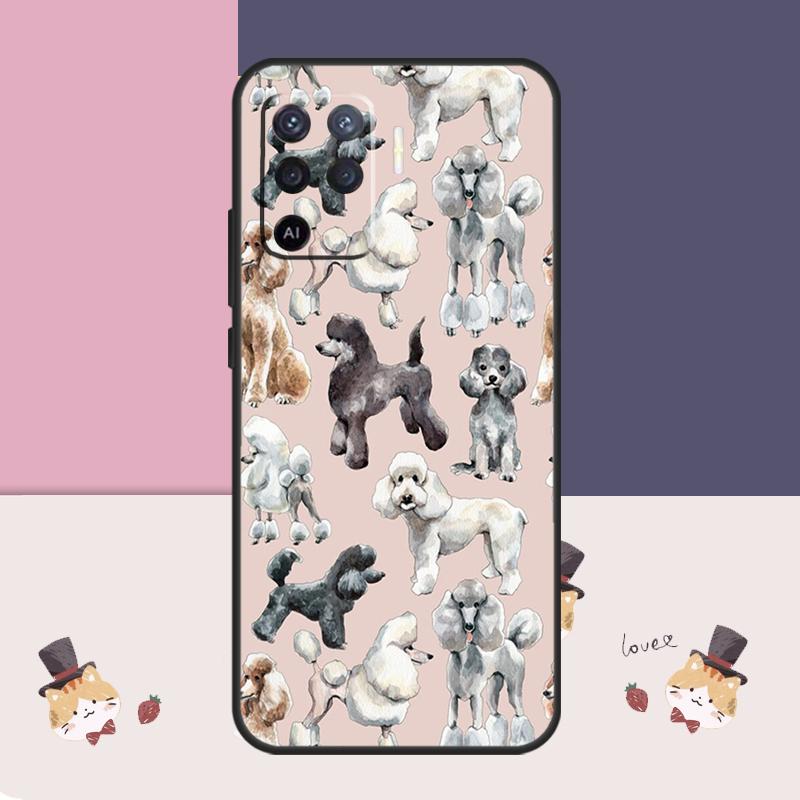 Poodle Dog Cartoon Case For Oppo A76 A96 A16 A60 A98 A58 A78 A18 A38 A80 A40 A77 A57 A17 A74 A54 A94 A15 A5 Pro