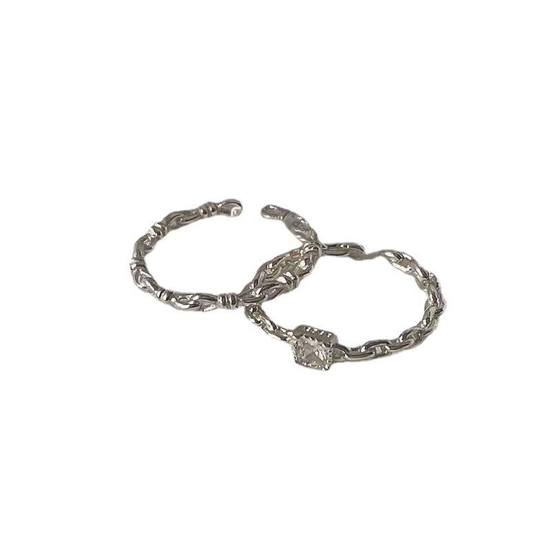 Stylish Adjustable Zirconia Ring: Korean-Inspired Design with Shiny Diamonds for a Simple, Elegant Look
