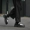 Men's Retro Leather Derby Shoes - Autumn Casual, British Style, Height Increasing, Wear-Resistant, Thick Sole Fashion.