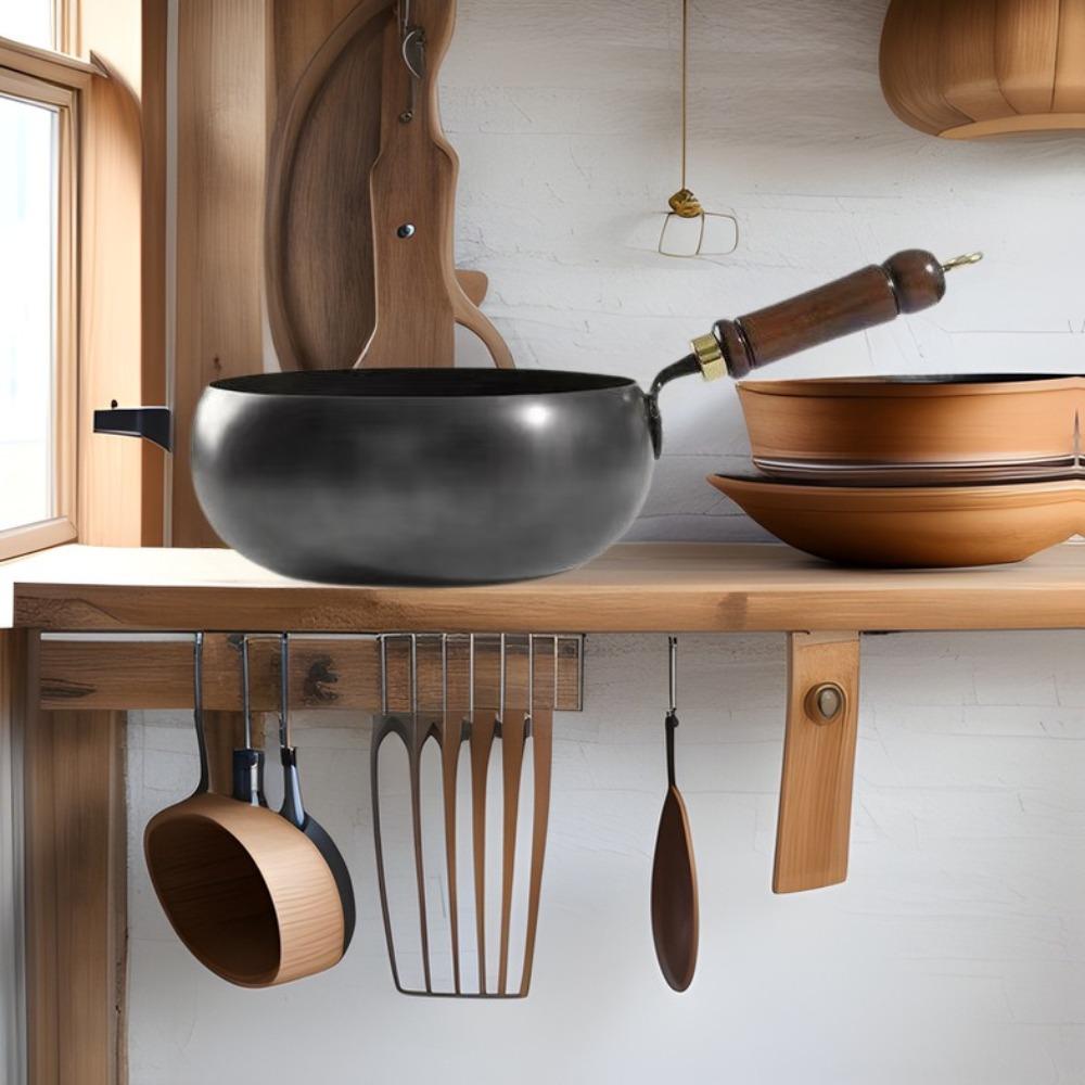 Ręcznie Kuta Patelnia Nieprzywierająca Garnek z Dużym Brzuchem Patelnia Zdrowy Chiński Wok Kuchenka Indukcyjna Gazowa