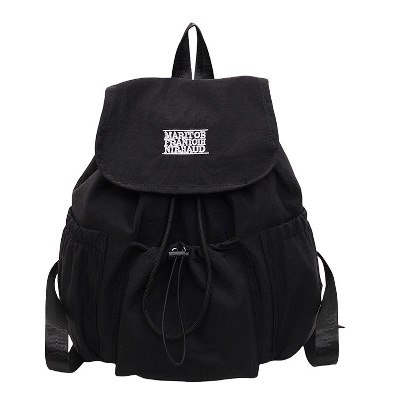 

Женский повседневный рюкзак из нейлона и парусины - Мода 2025, Большая вместимость, Простая дорожная сумка 28x16x30 cm чёрный