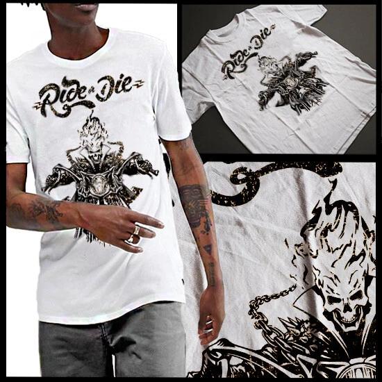 American Motorbike Racing T-Shirt Retro Demon on Wheels Sports Motorcycle Biker M