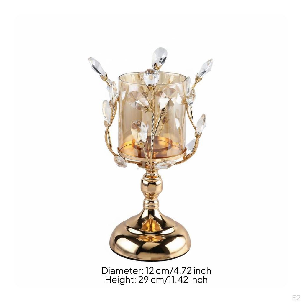 3 Pieces Crystal Candle Holder Elegant Design Decorative Romantic Lighting