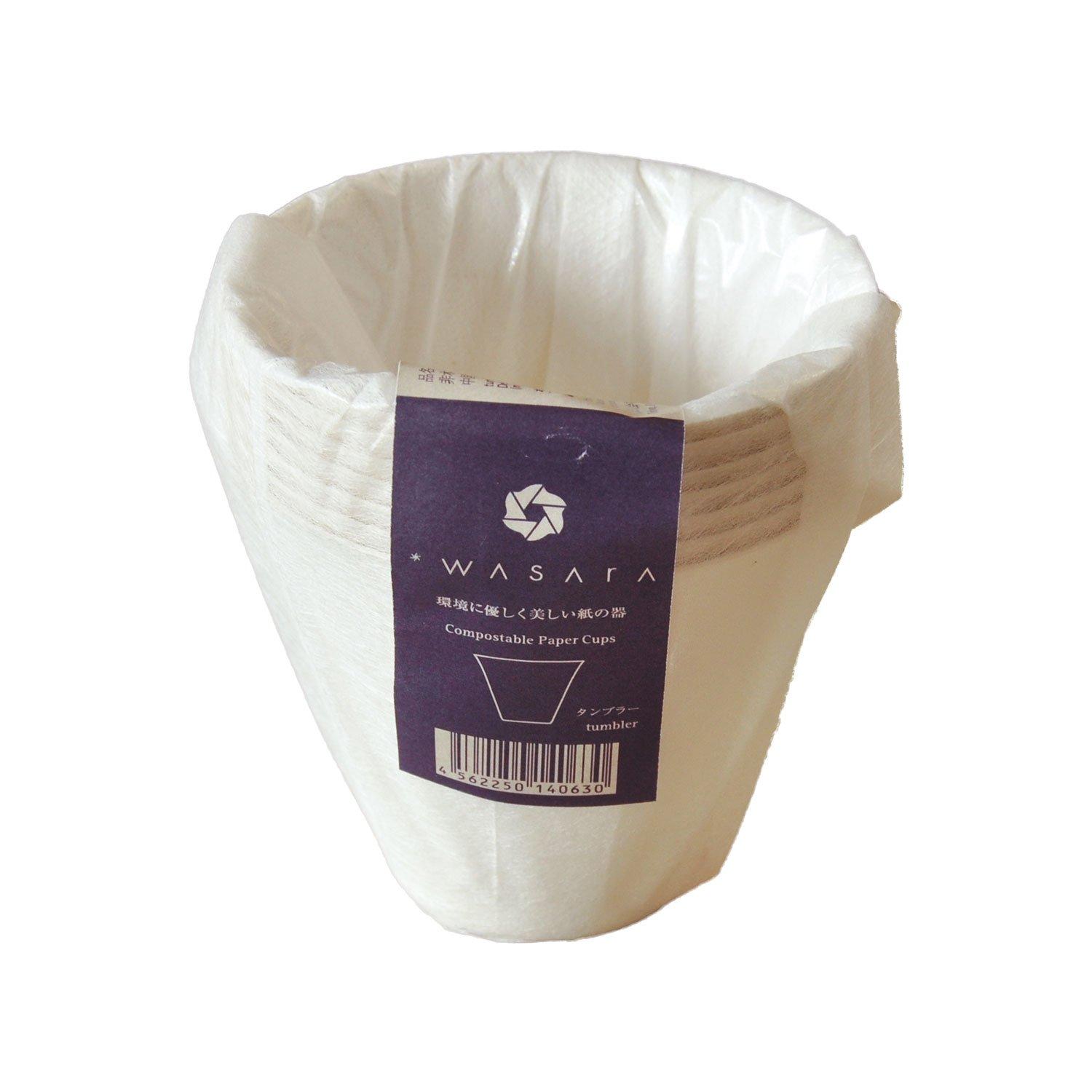 

Одноразовые бумажные стаканы WASARA Tumbler 335 мл Одноразовые бумажные стаканы 50 штук Коммерческое использование Бумажные тарелки Стильная вечеринка белый